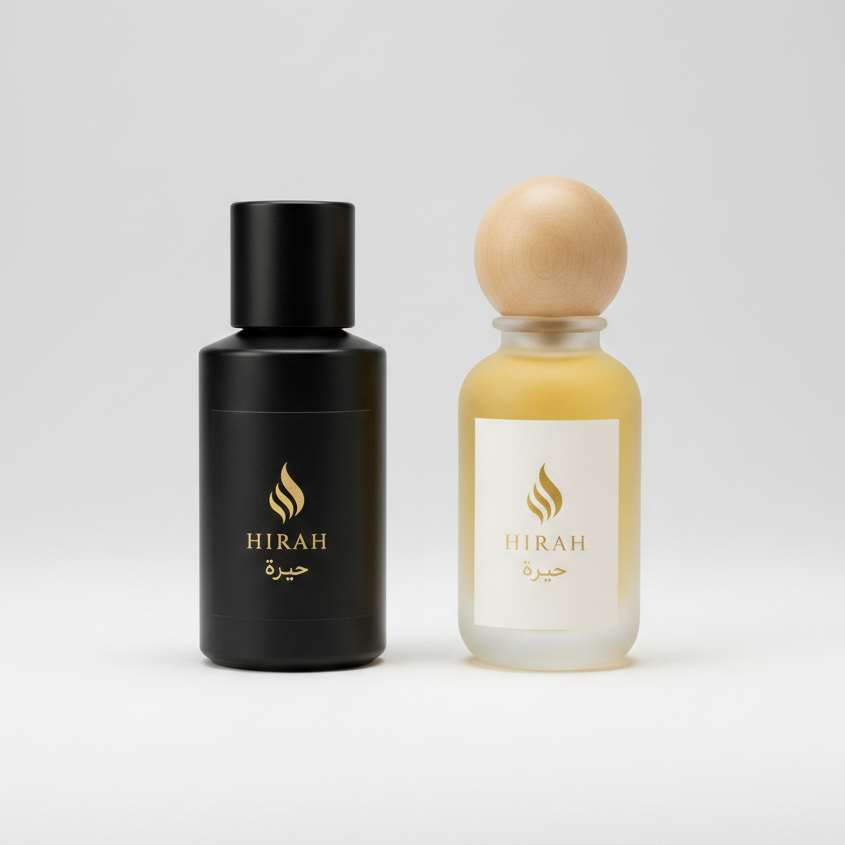 Hirah Tuscan Leather and Oud Flower perfume gift set