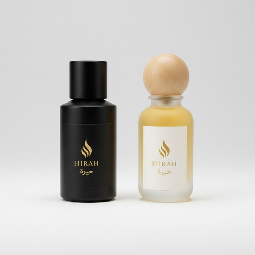 Hirah Tuscan Leather and Oud Flower perfume gift set