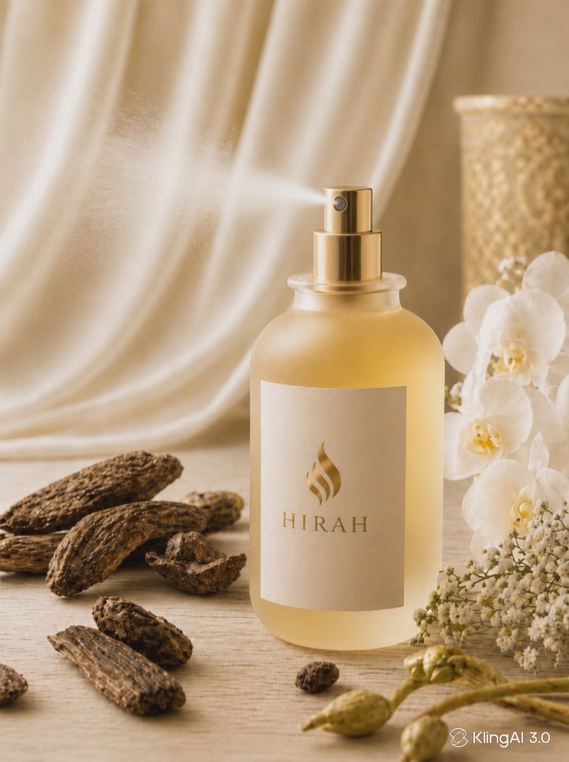 Hirah : Tuscan Leather & Oud Flower.